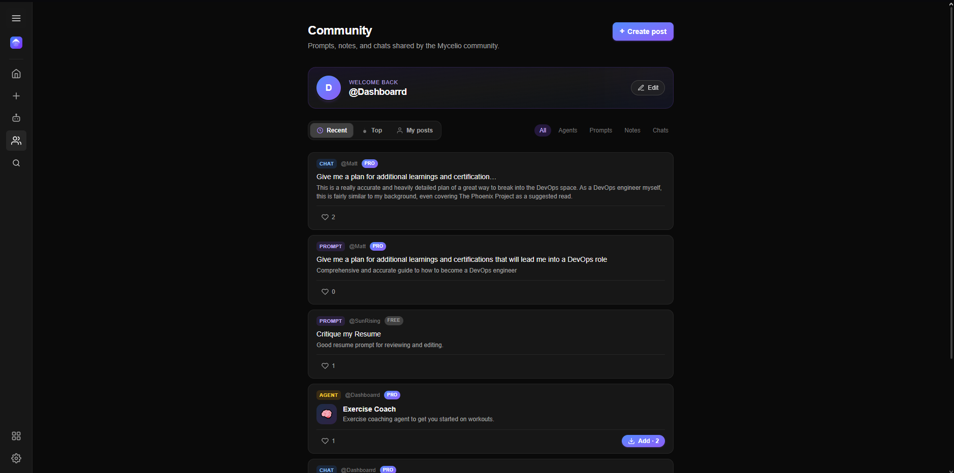 Mycelio community